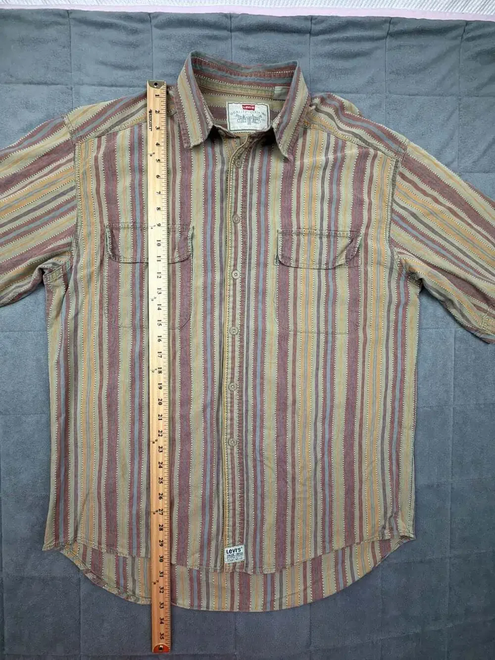 Vintage Levi's Quality Clothing Striped Short Sleeve Button-Down Shirt